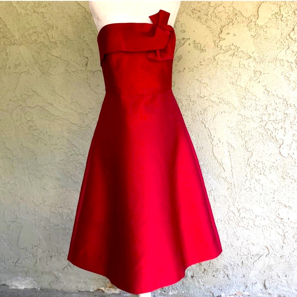 🆕 ERIN by Erin Fetherston Strapless Red Cocktail Dress 10